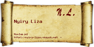 Nyiry Liza névjegykártya